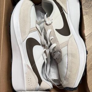 Nike White and Tan Athletic Shoes